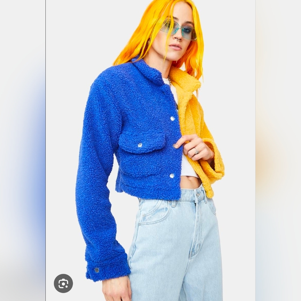 Blue and Yellow Women's Jacket